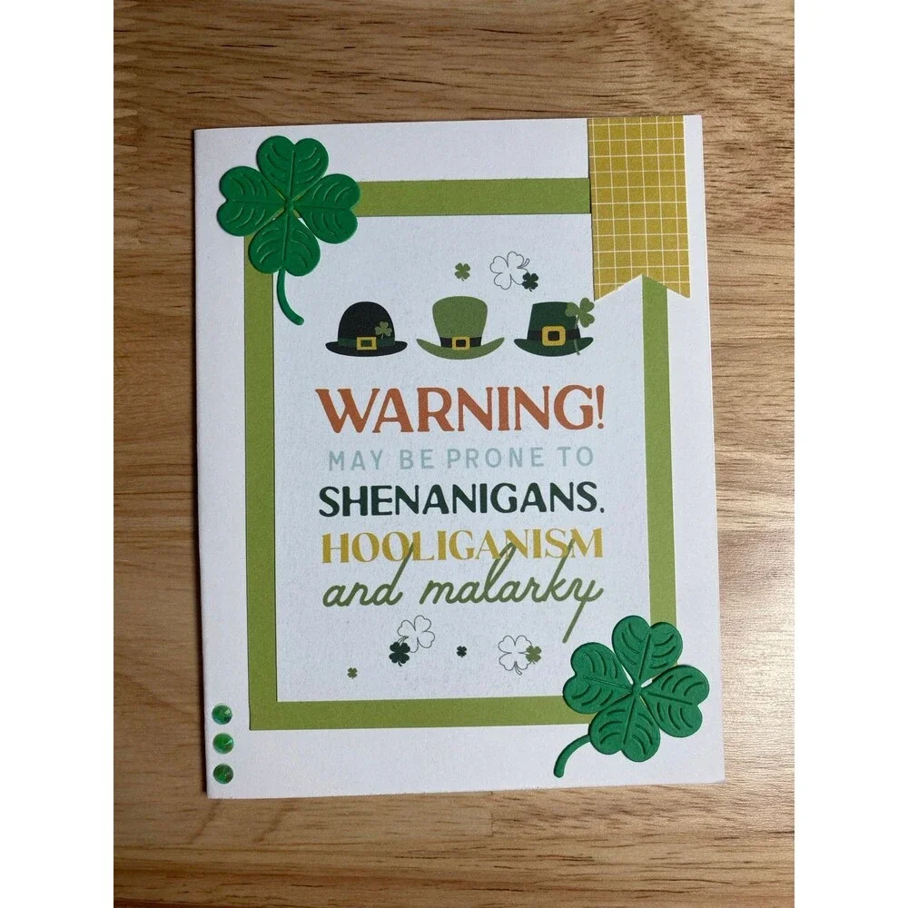 Handmade St. Patrick’s Day Blank Greeting Card A2 & Envelope